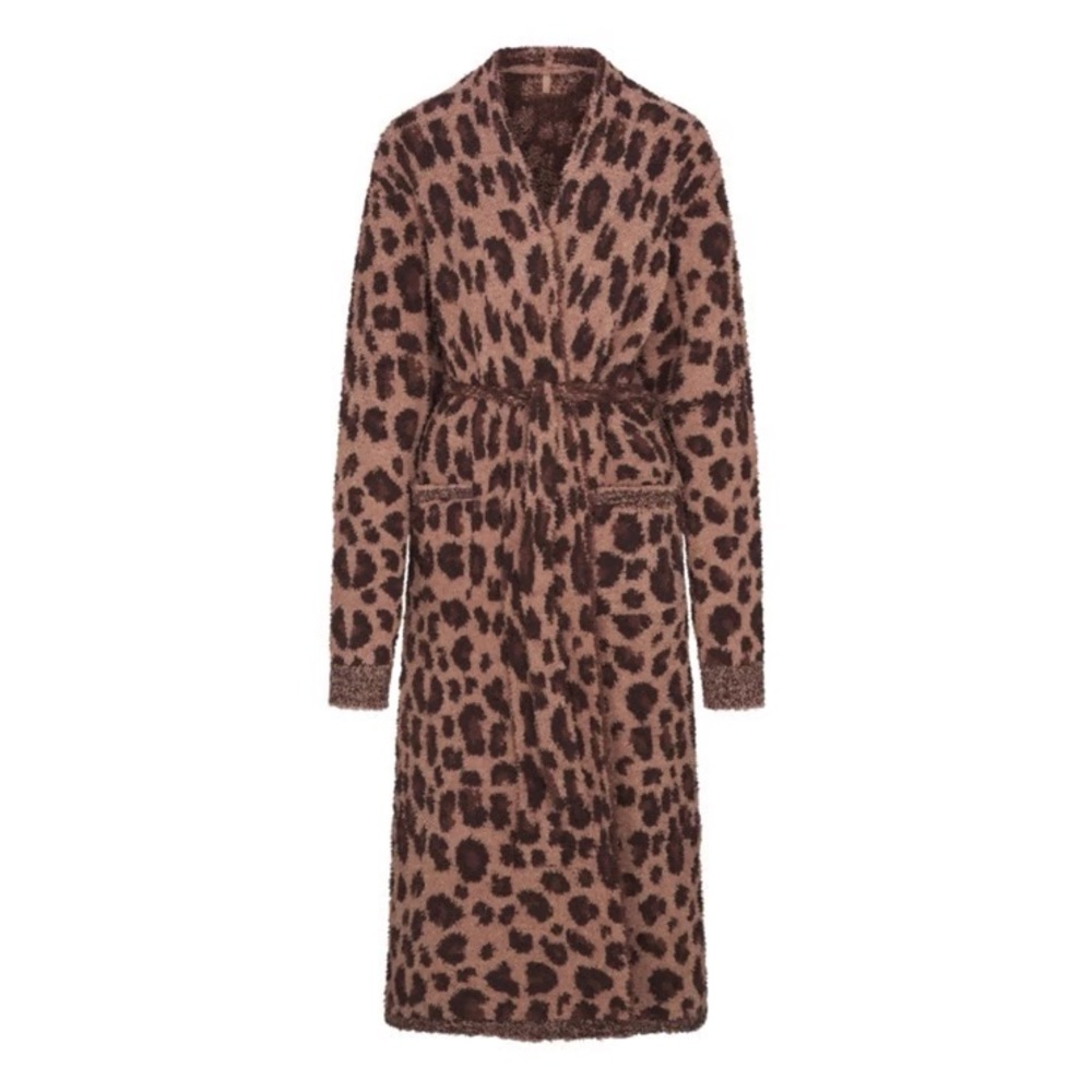 BNWT Skims Cozy Knit Unisex Robe in Limited Edition Sienna Leopard Print S/M - Picture 2 of 7